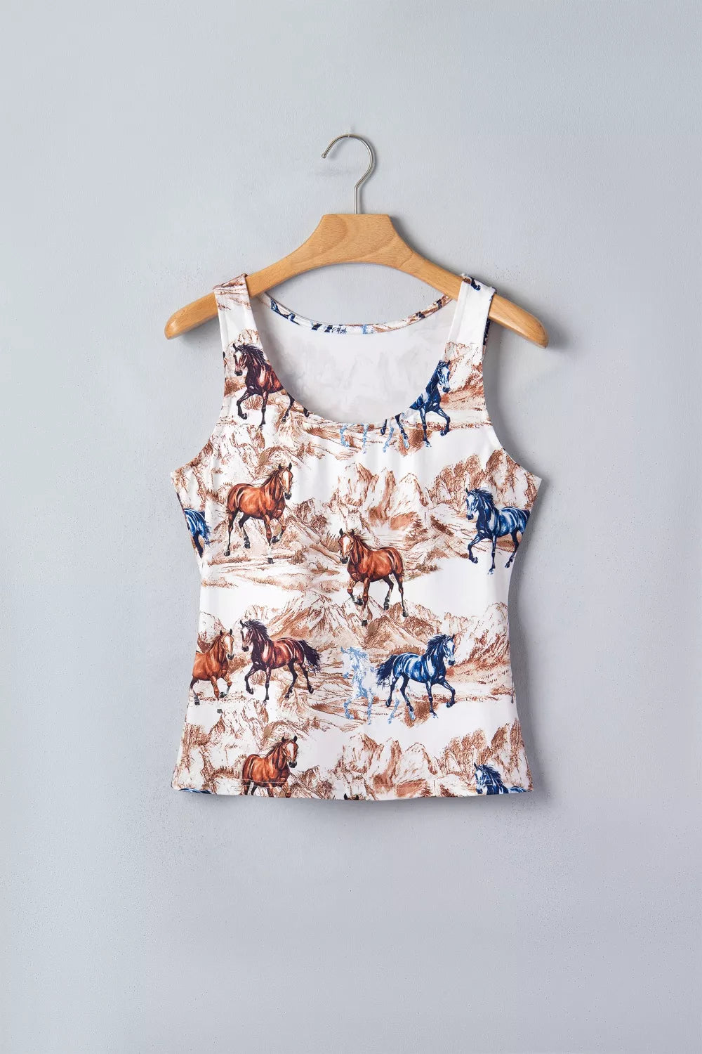 taupe western slim fit tank top back view