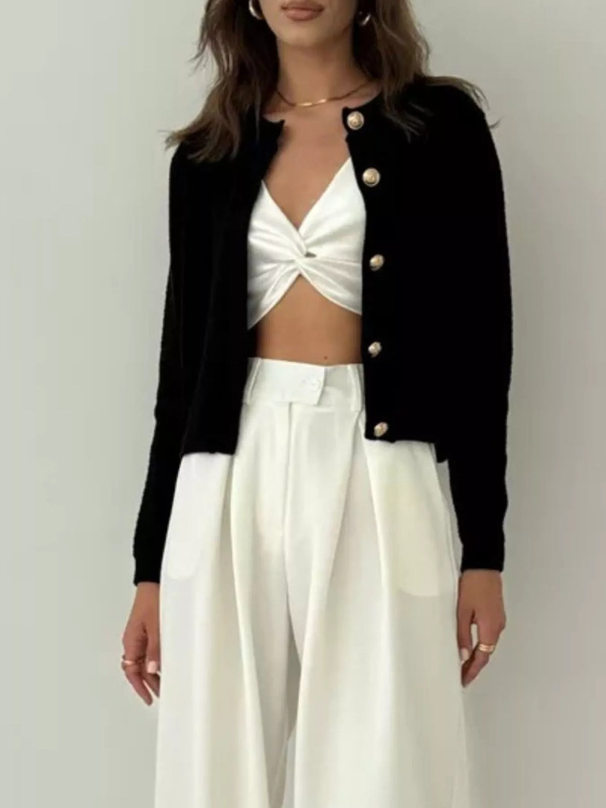 Button Up Texture Knit Cardigan, view 15