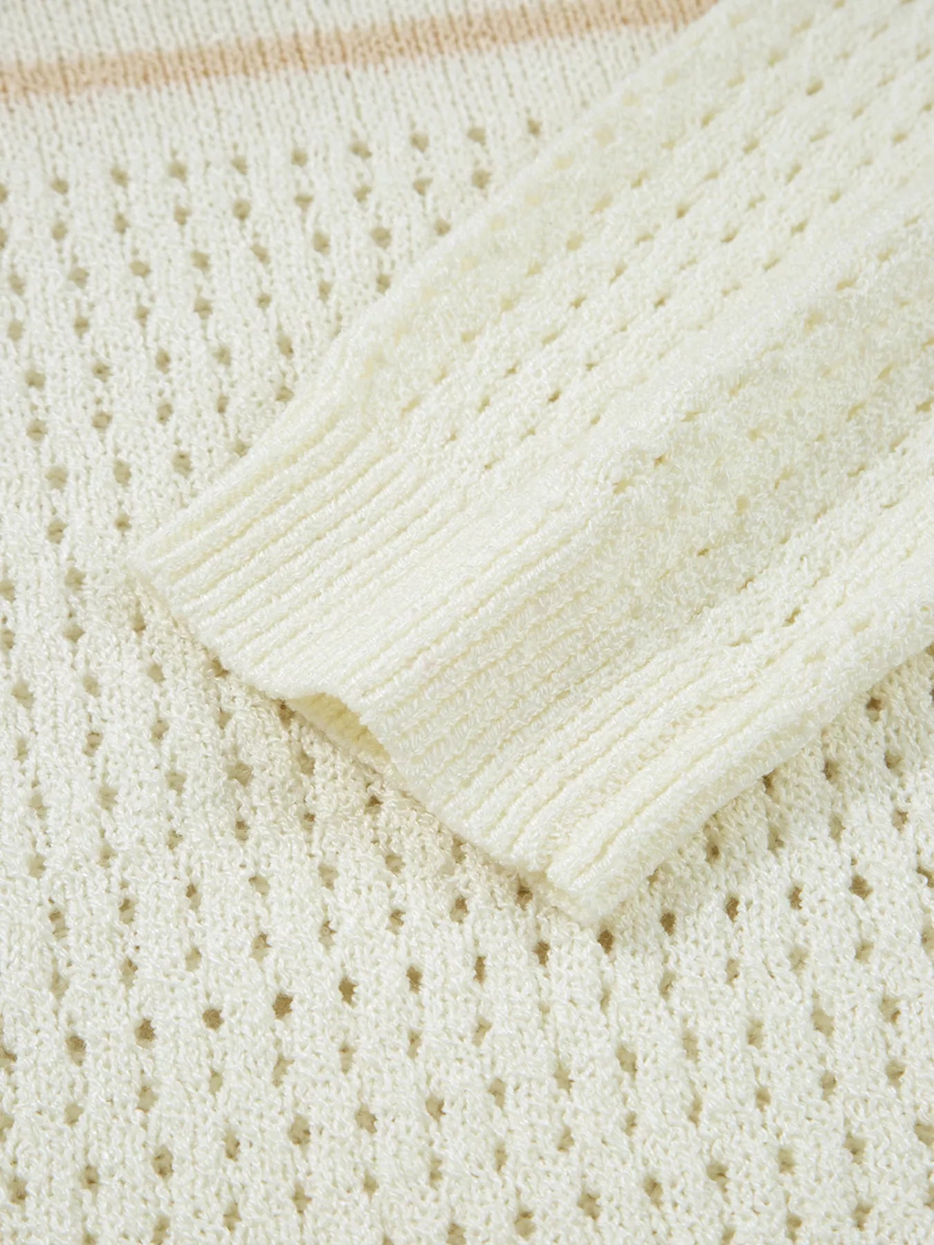 BEACH Hollow Out Knitted Lightweight Dolman Sweater - Fashorio