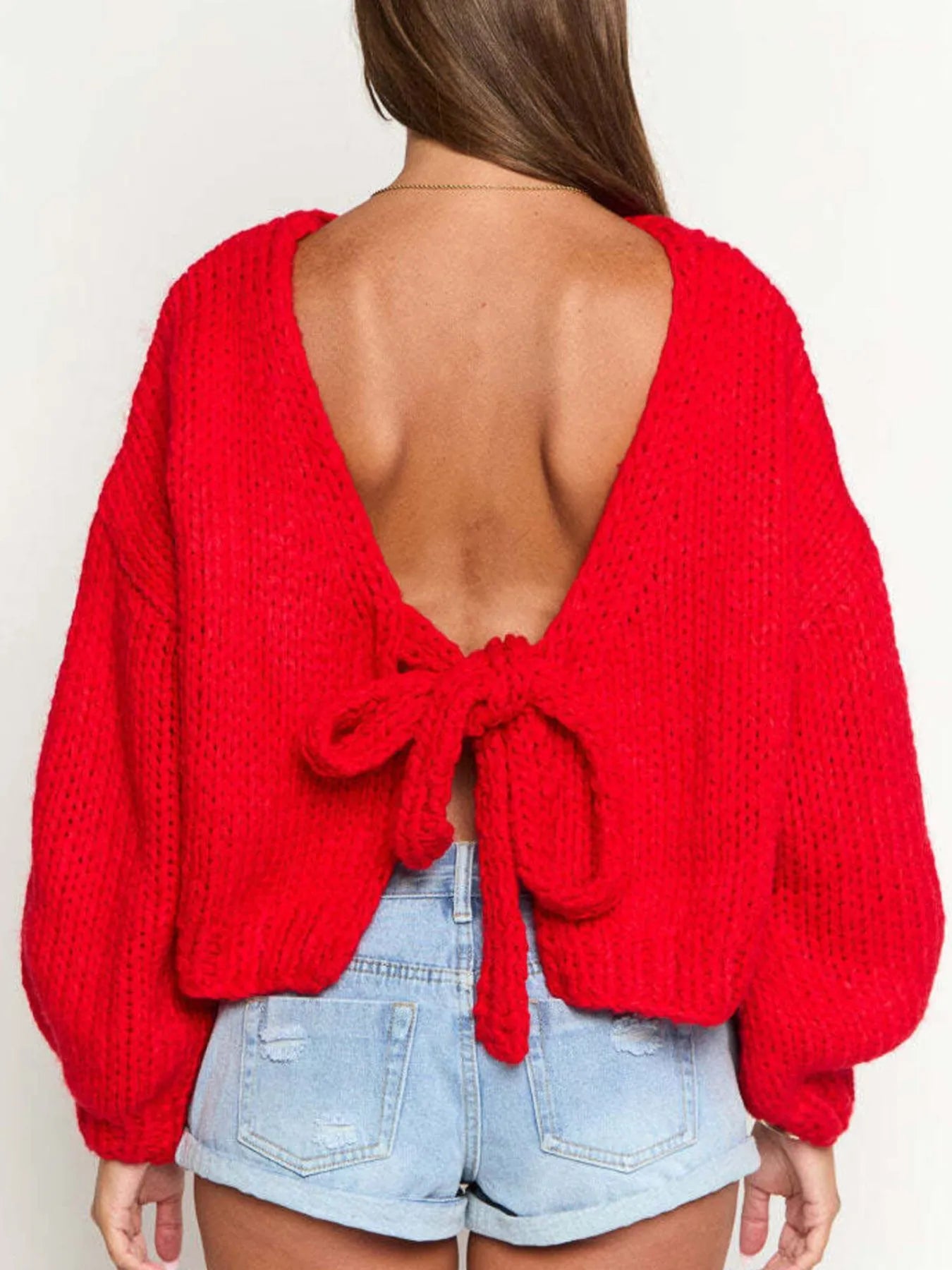 Tied Drop Shoulder Cardigan - Fashorio