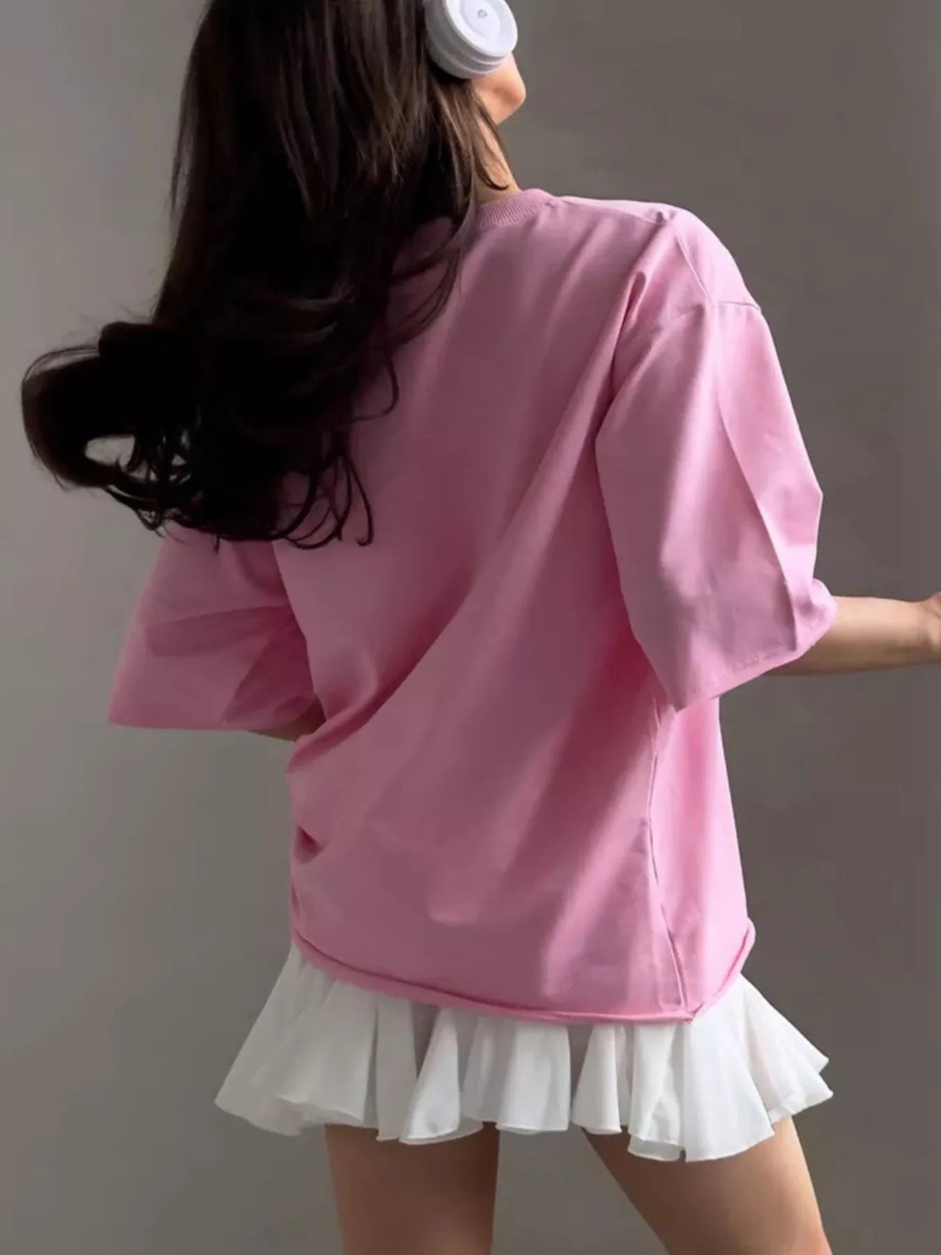 Round Neck Half Sleeve Oversized T-Shirt - Fashorio