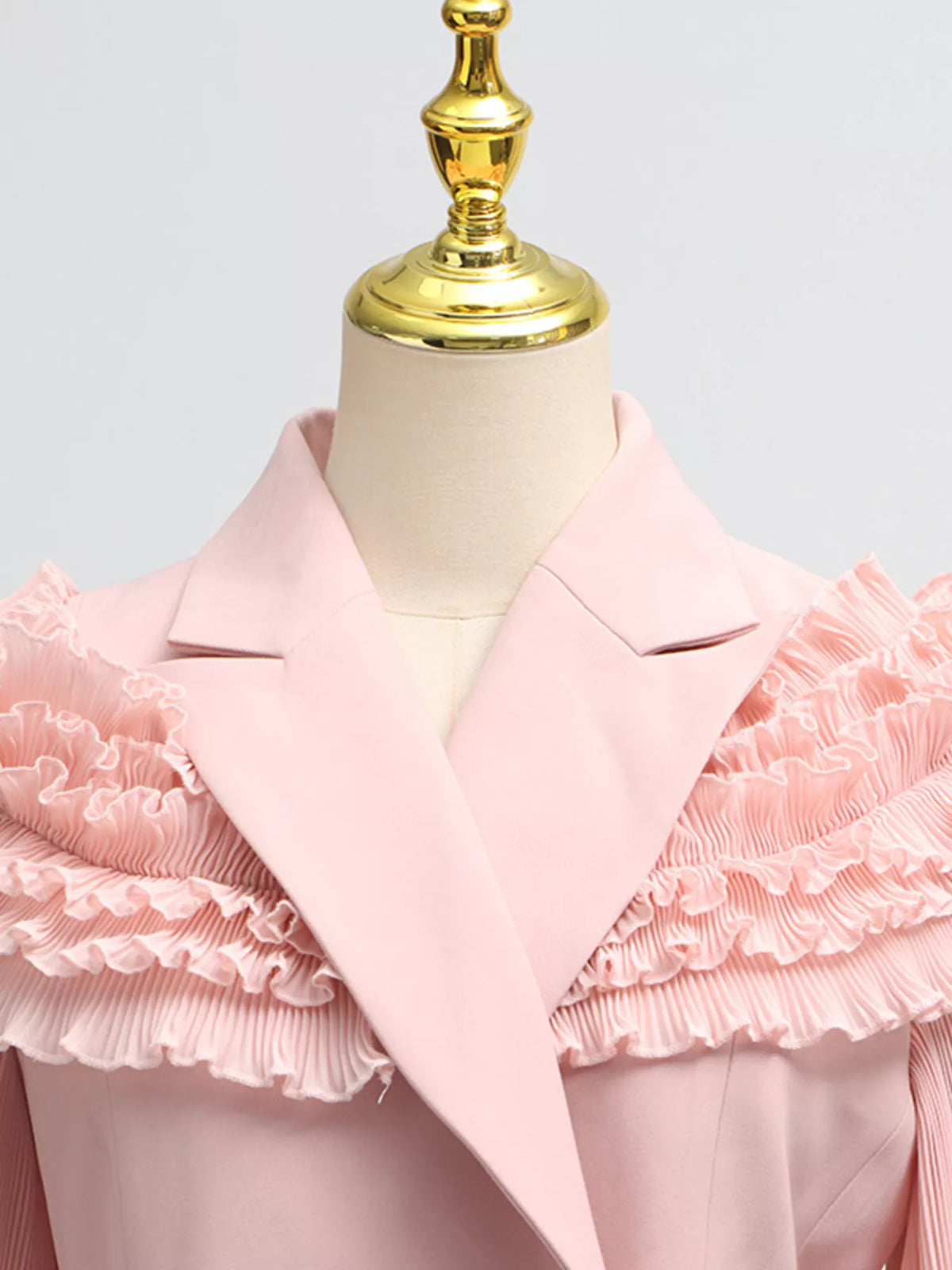 Frill Lapel Collar Top and Pleated Skirt Set, view 9