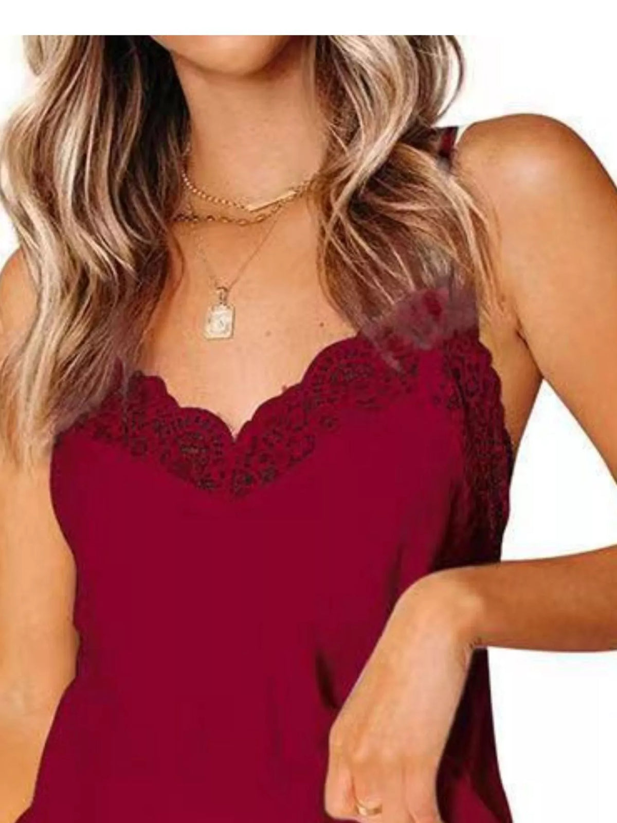 Lace Trim Cami and Shorts Two Piece Lounge Set, view 9