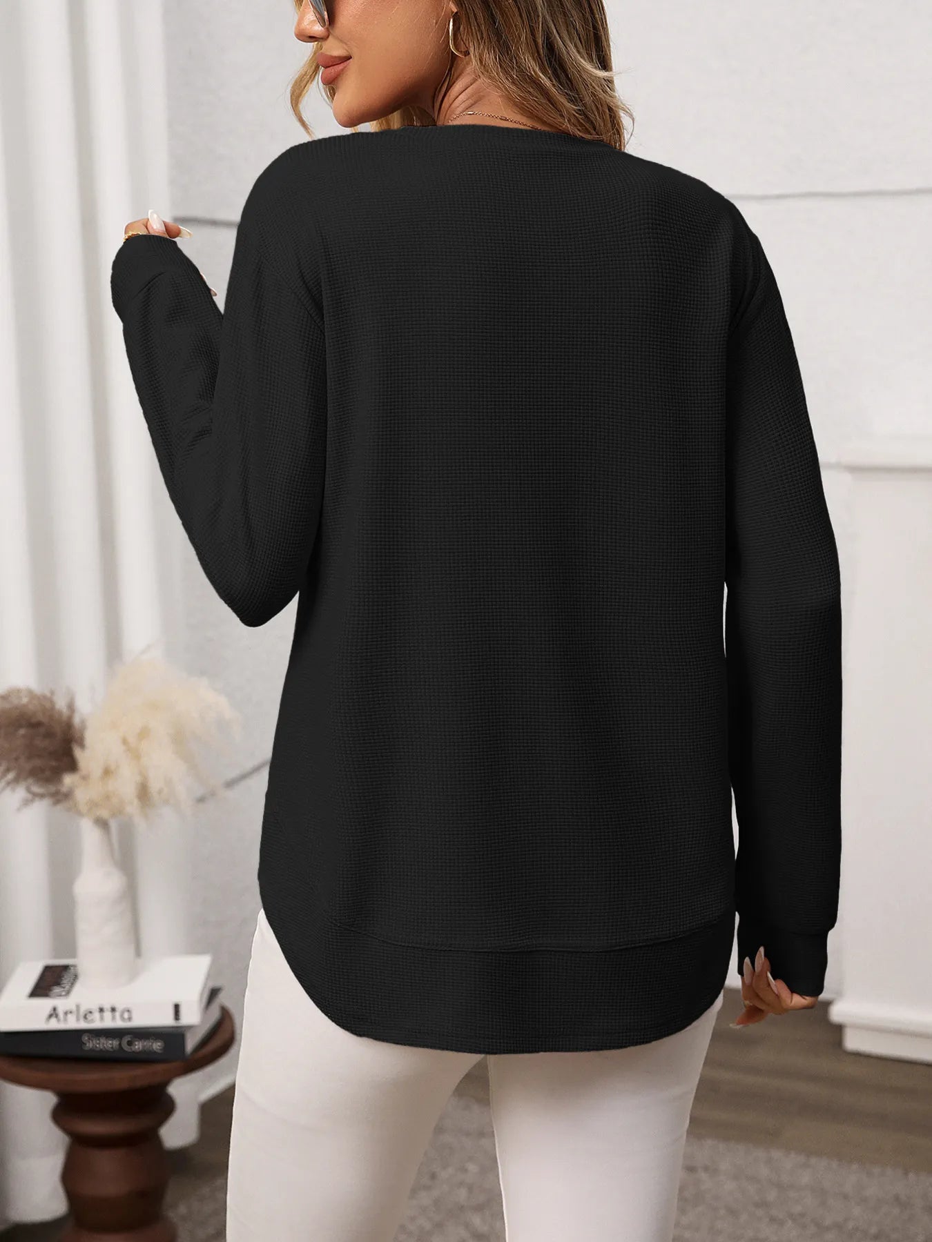 Long Sleeve Round Neck T-Shirt - Fashorio
