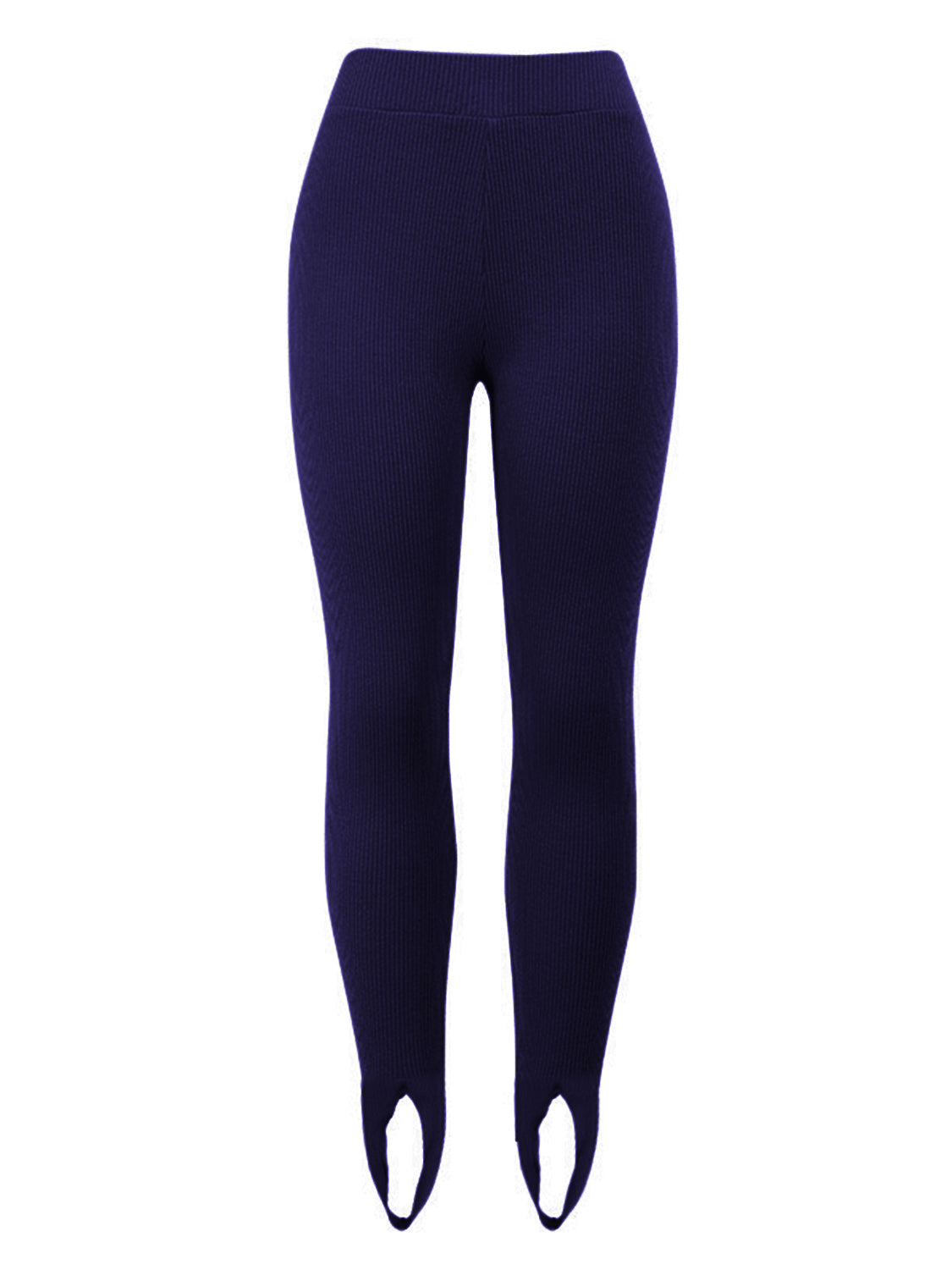 Ribbed mid waist leggings side view