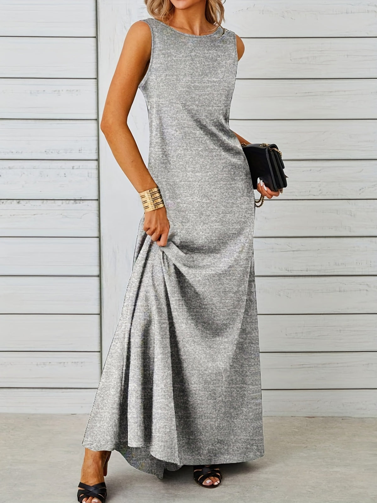Color range of flowy maxi dress
