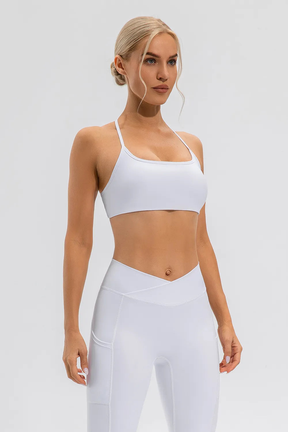 Crisscross Spaghetti Strap Active Cami styled on model 11