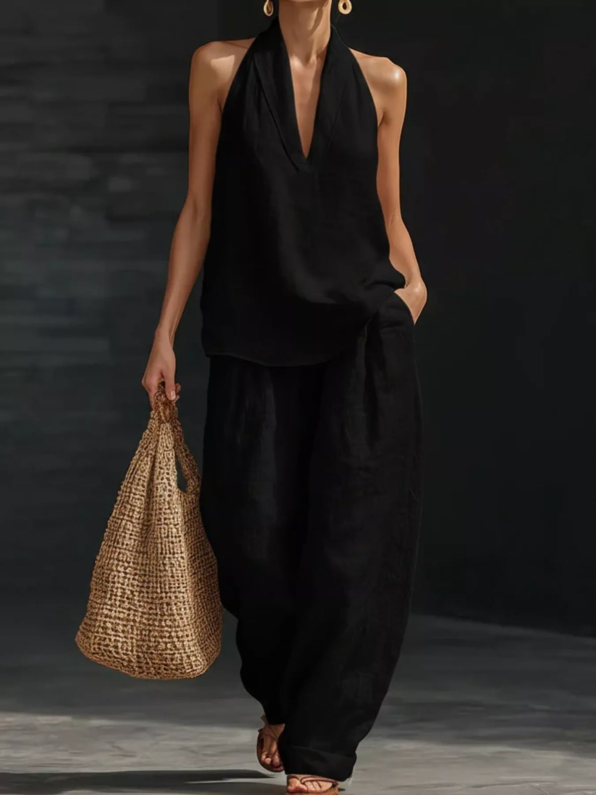 Halter neck matching set side view
