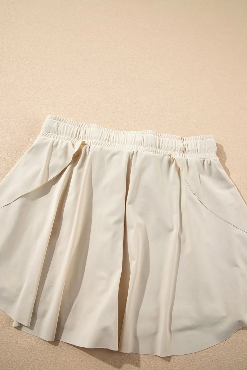 Drawstring high waist lined active skort waistband detail