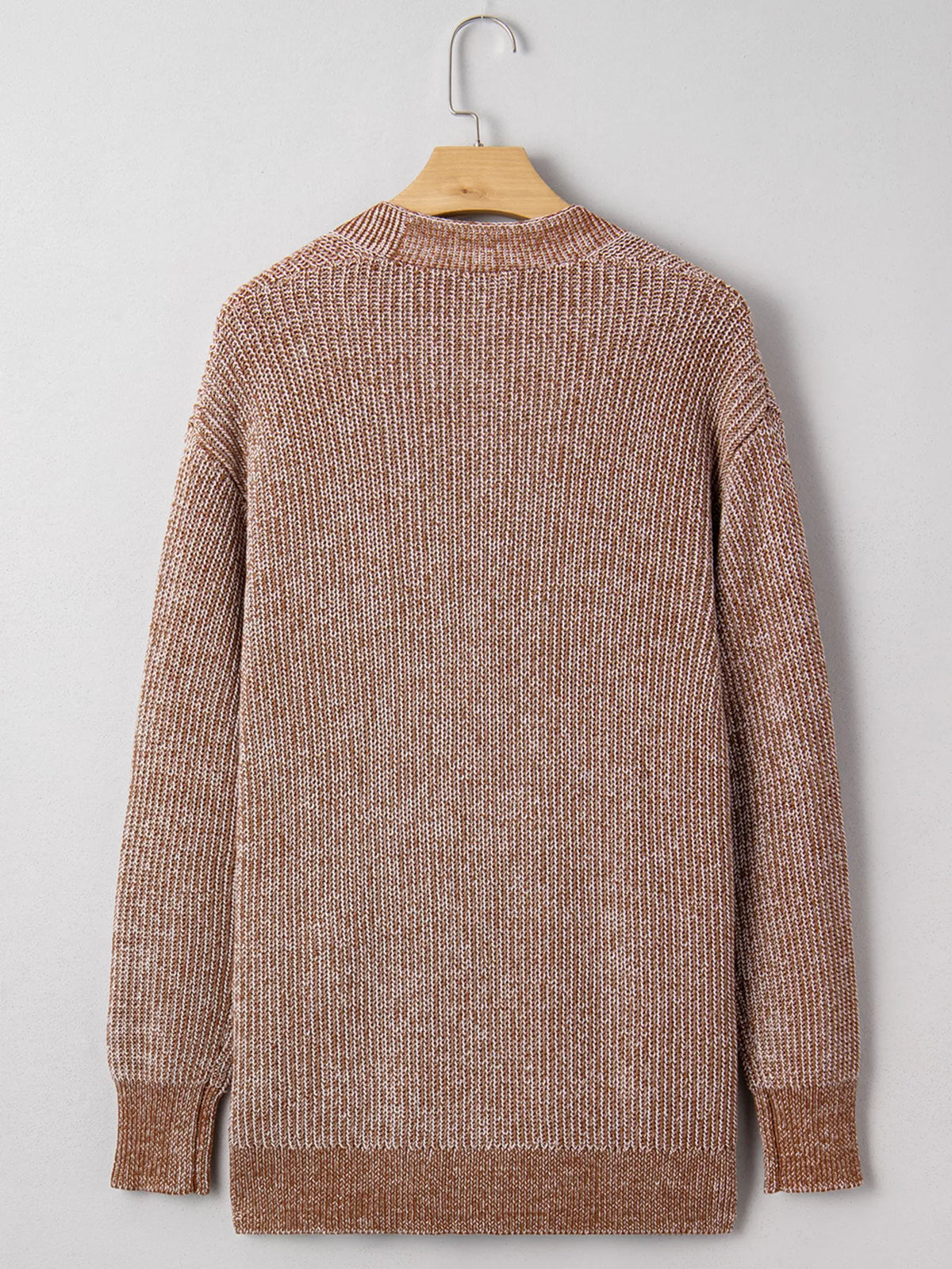 open front cardigan with pockets fabric knit detail