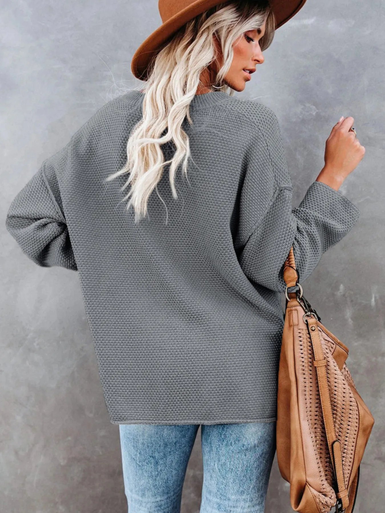 Button Detail Long Sleeve Knit Top - Fashorio