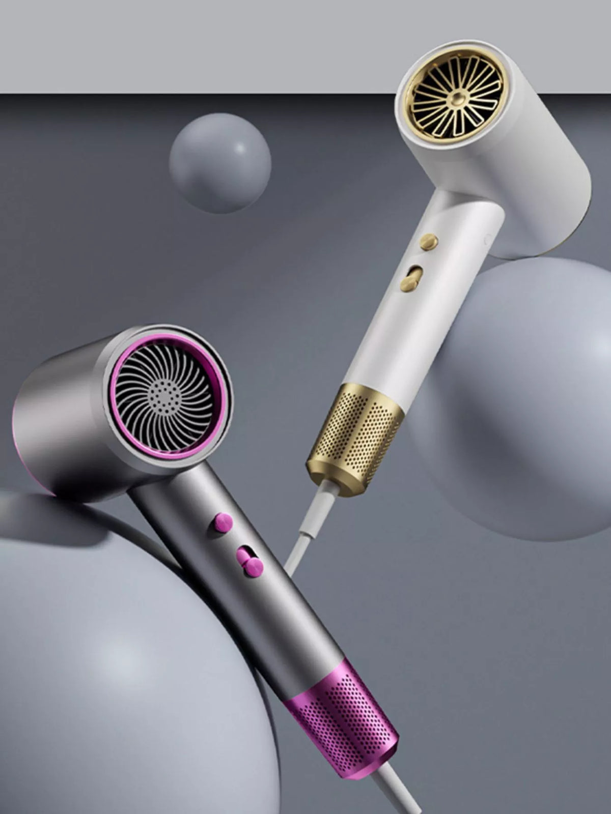 Multi speed household hair dryer front view