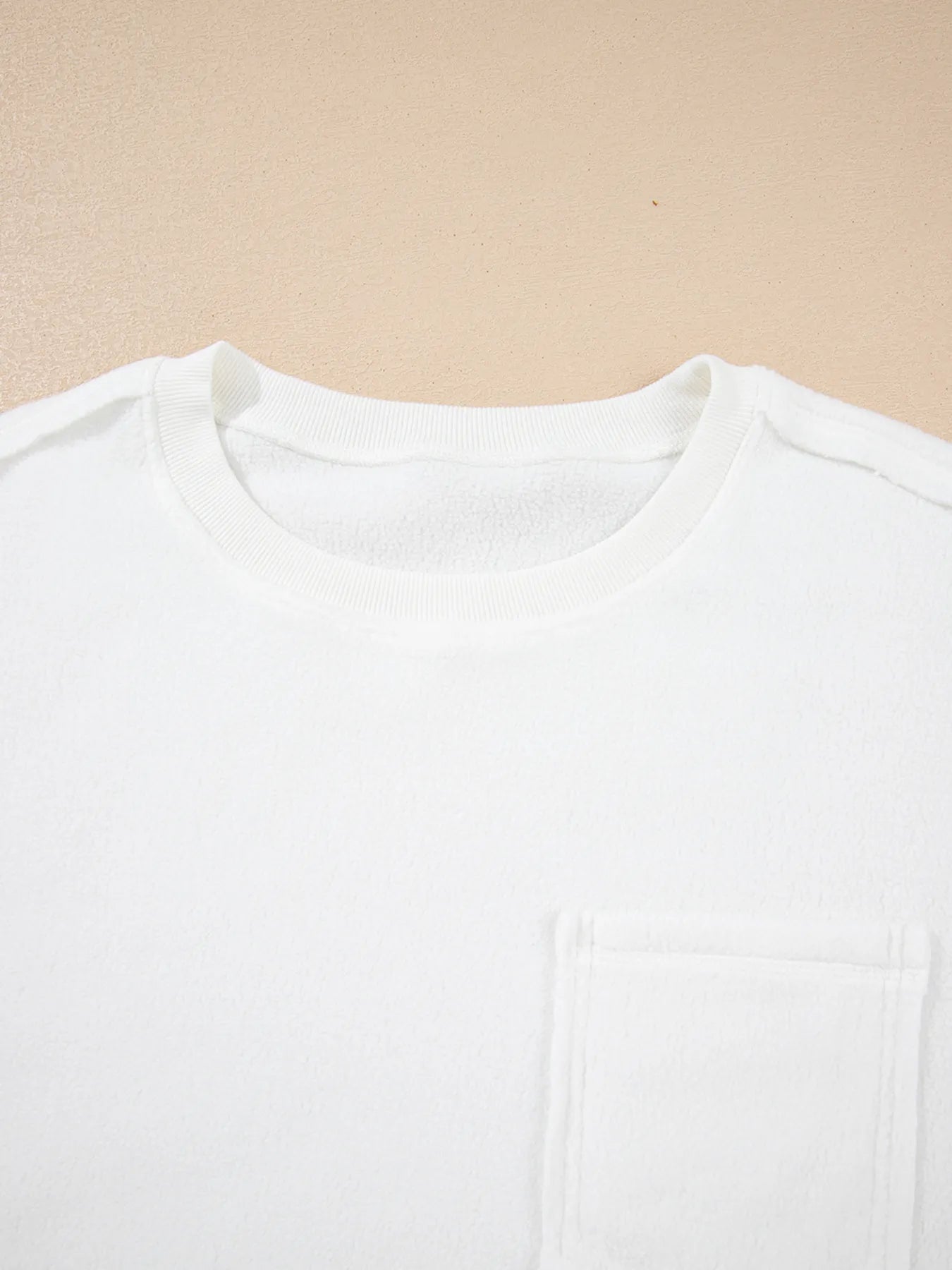 Exposed Seam Chest Pocket Knit Pullover Sweatshirt - Fashorio