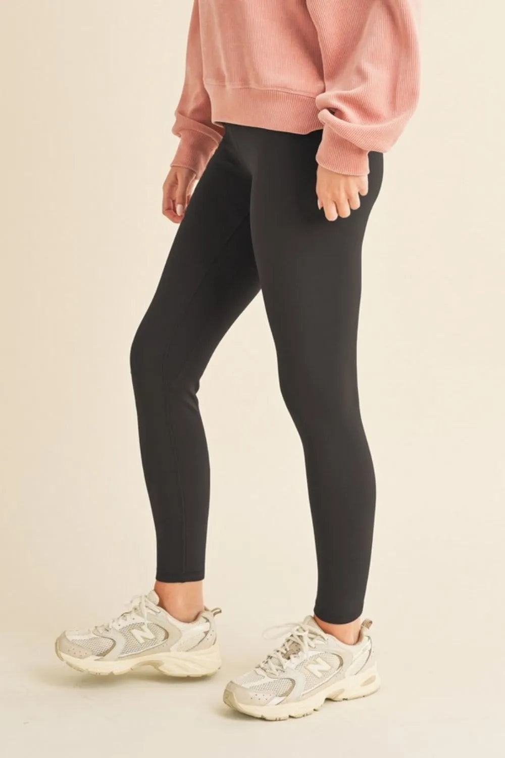Yelete Full Size Fleece Lined High Waisted Leggings - Fashorio
