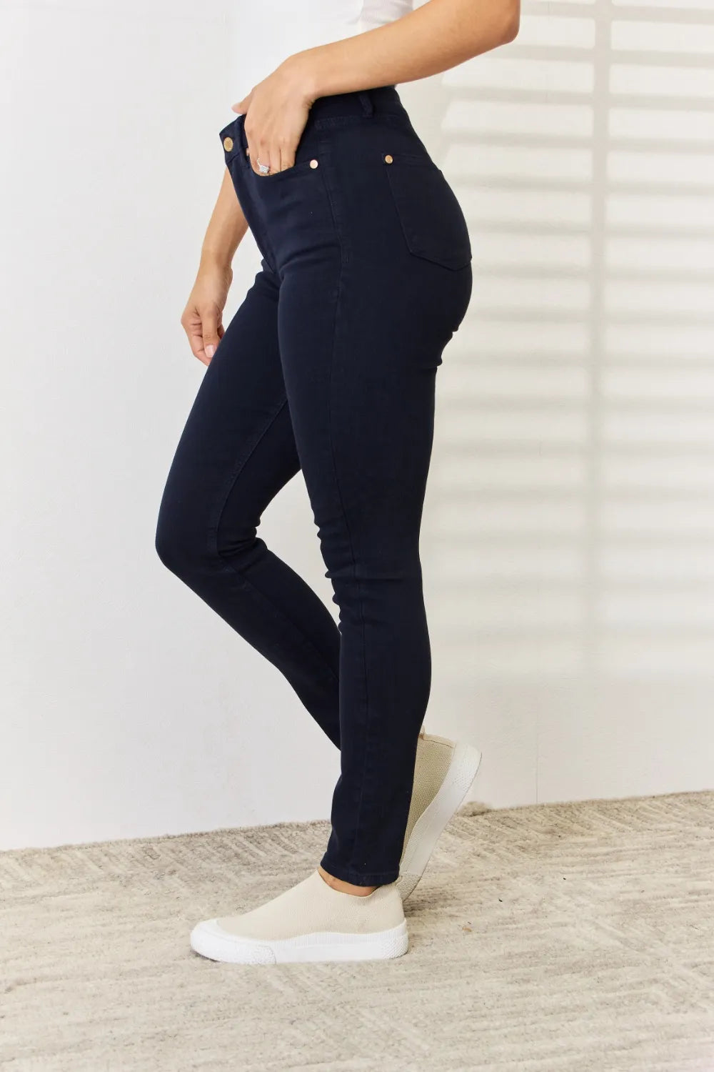 Judy Blue garment dyed skinny jeans full length