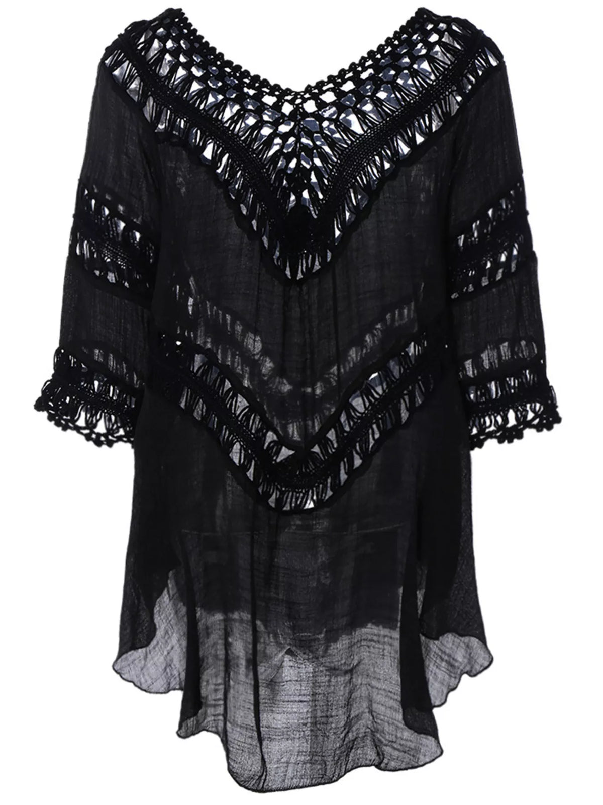 Crochet Trim Flowy Cover Up Dress additional view