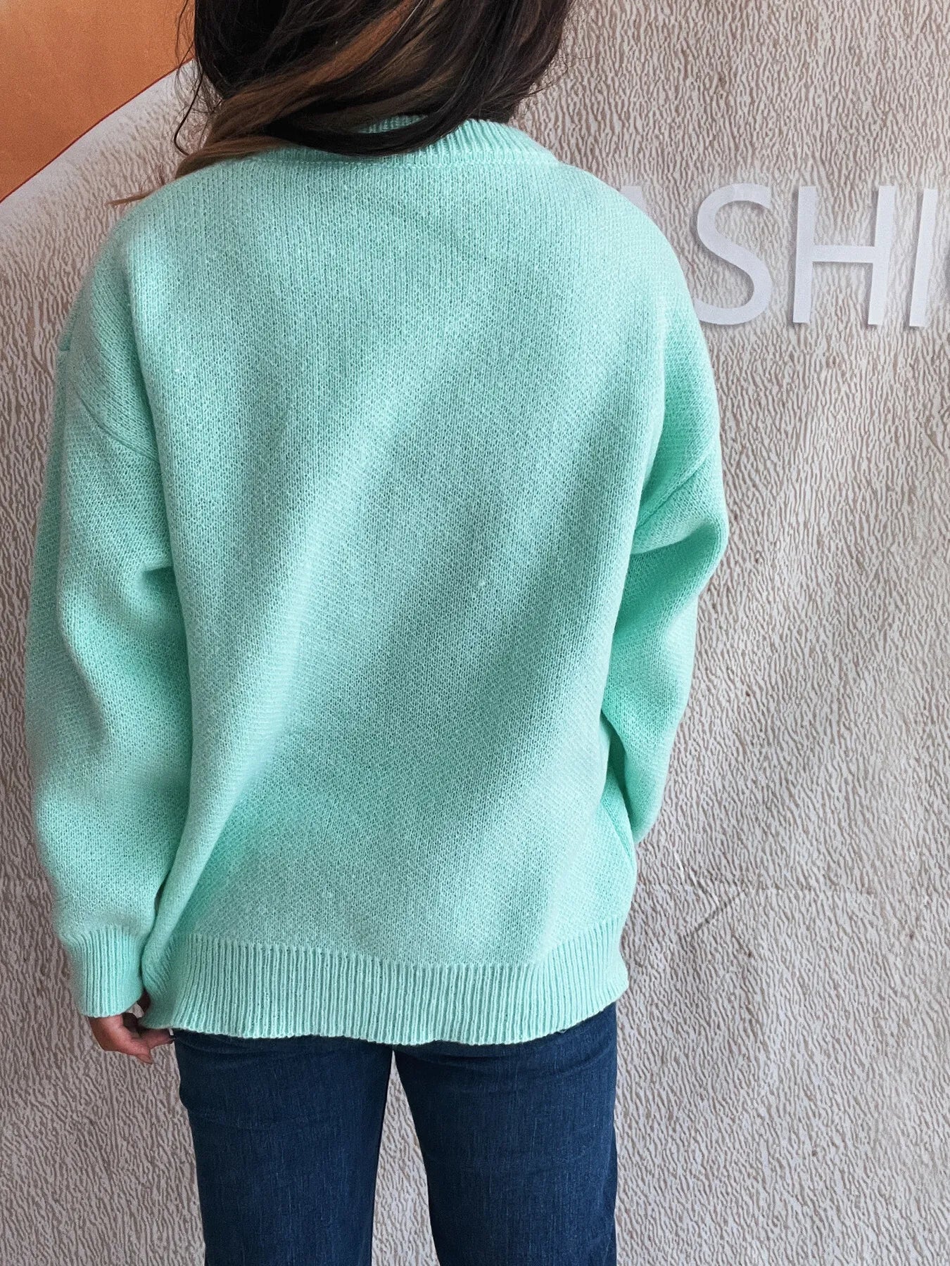 Cherry Round Neck Long Sleeve Sweater - Fashorio