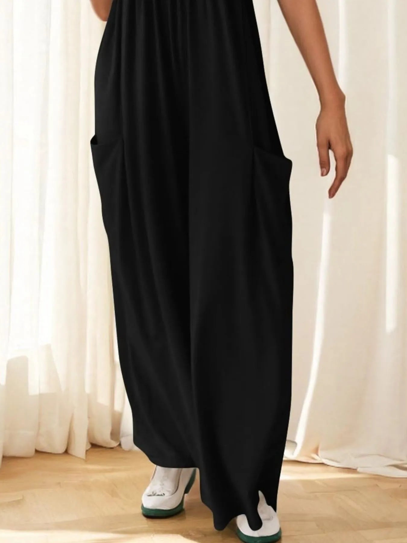 Spaghetti Strap Wide Leg Jumpsuit - Fashorio