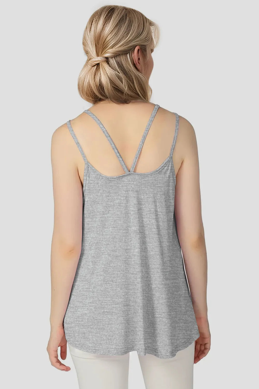 Green bamboo cami top front view