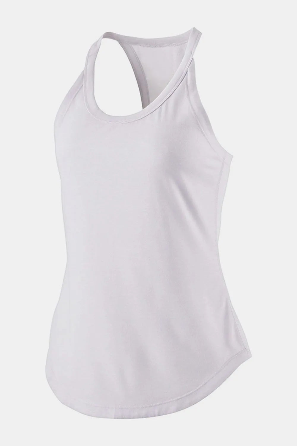 Scoop Neck Active Tank White - Fashorio