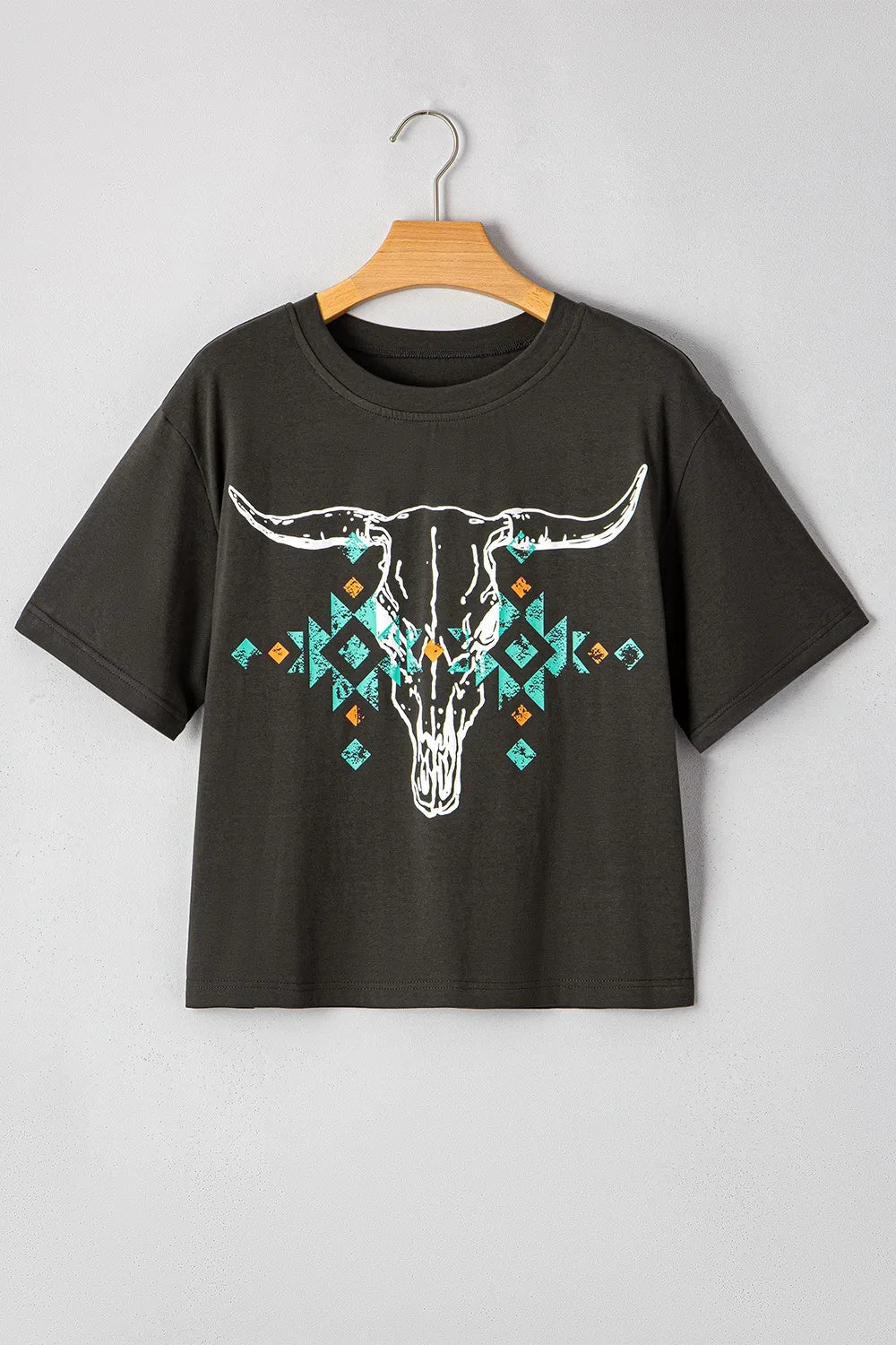 Western skull graphic t-shirt back view