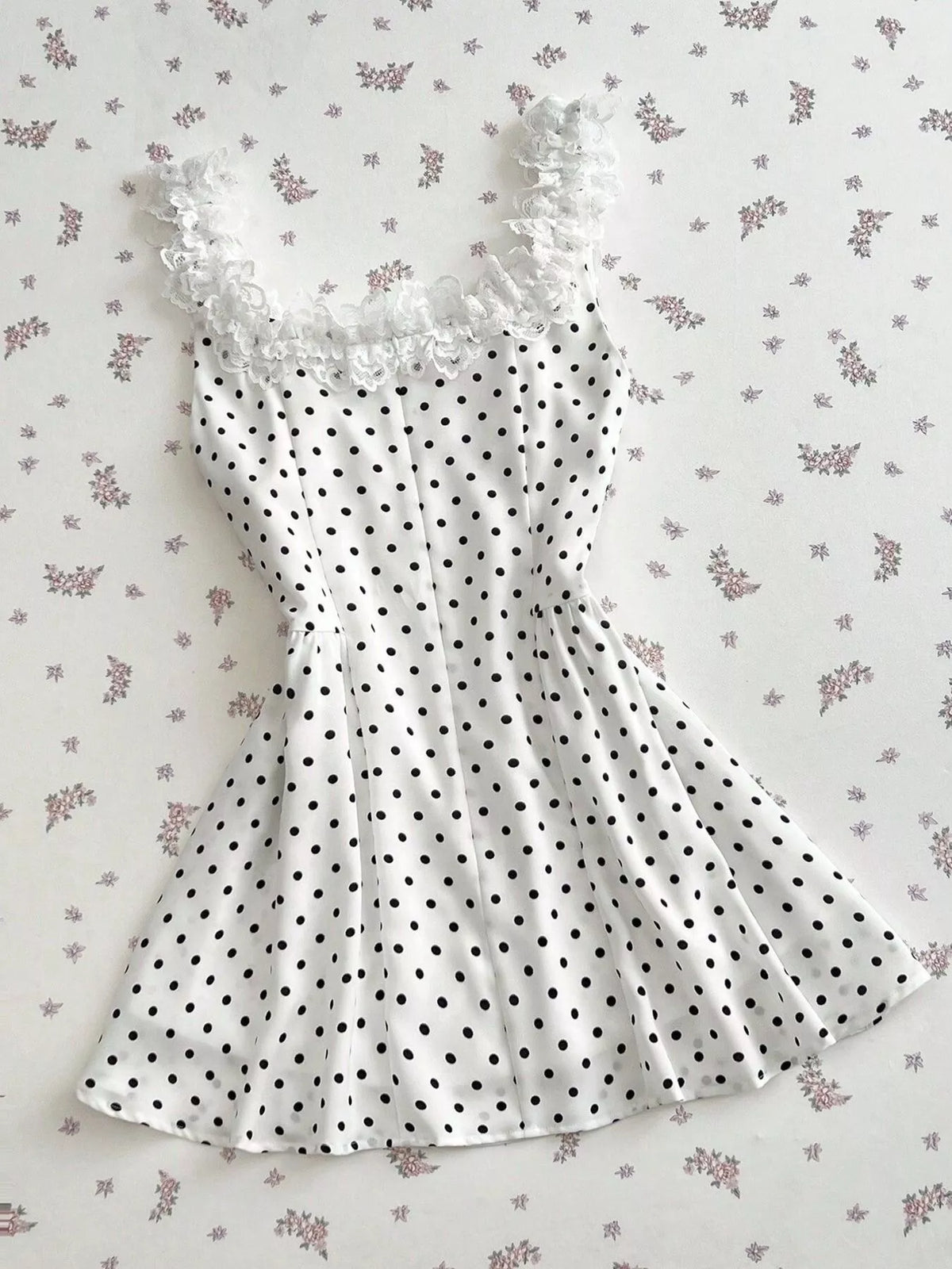 Close up of the polka dot fabric texture