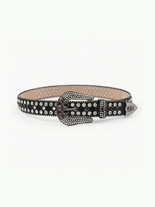 PU Leather Skull Belt Black - Fashorio