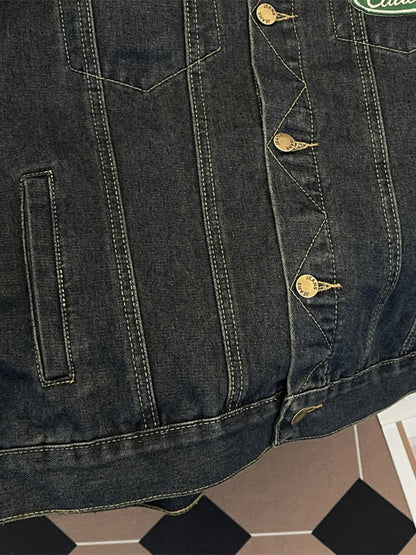 Men's Plus Size Corduroy Collar Button Up Denim Jacket - Fashorio