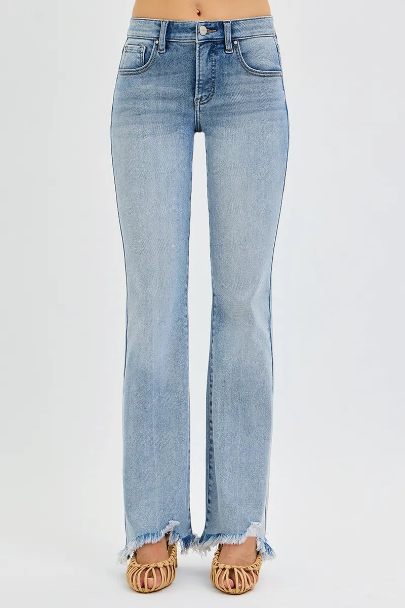 RISEN flare jeans back pocket view