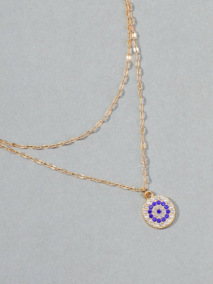 18K Gold-Plated Inlaid Zircon Layered Necklace - Fashorio