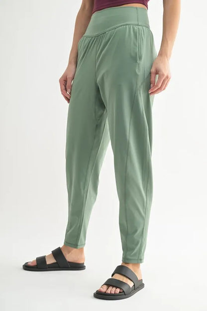 MONO B Flowbarrel High Waist Active Pants - Fashorio