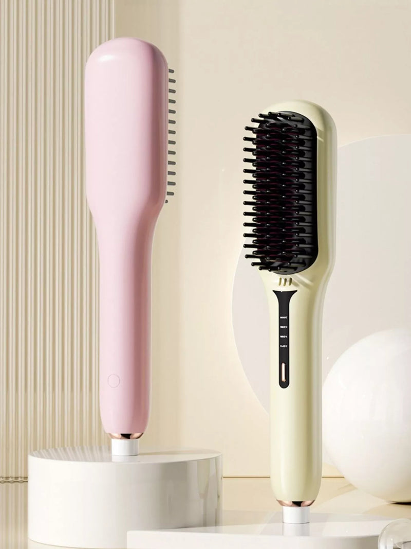 Fast heating straightening comb in blush pink