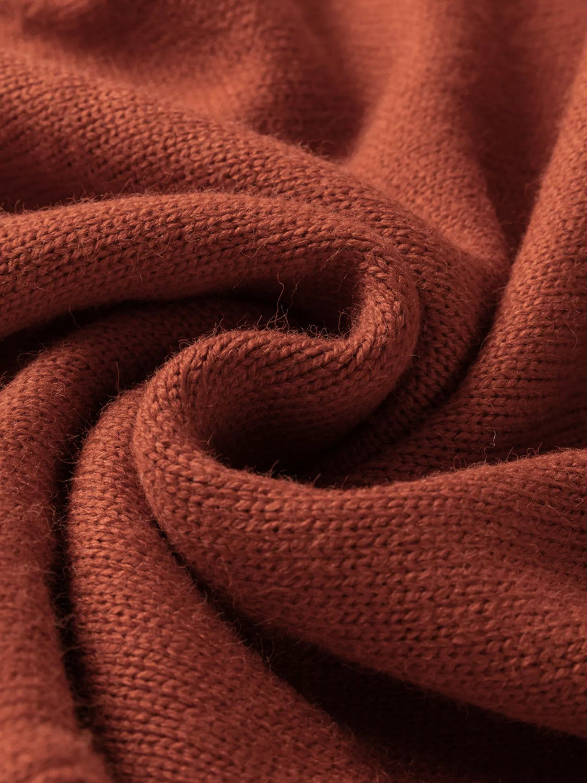 Caramel color block turtleneck drop shoulder sweater close up