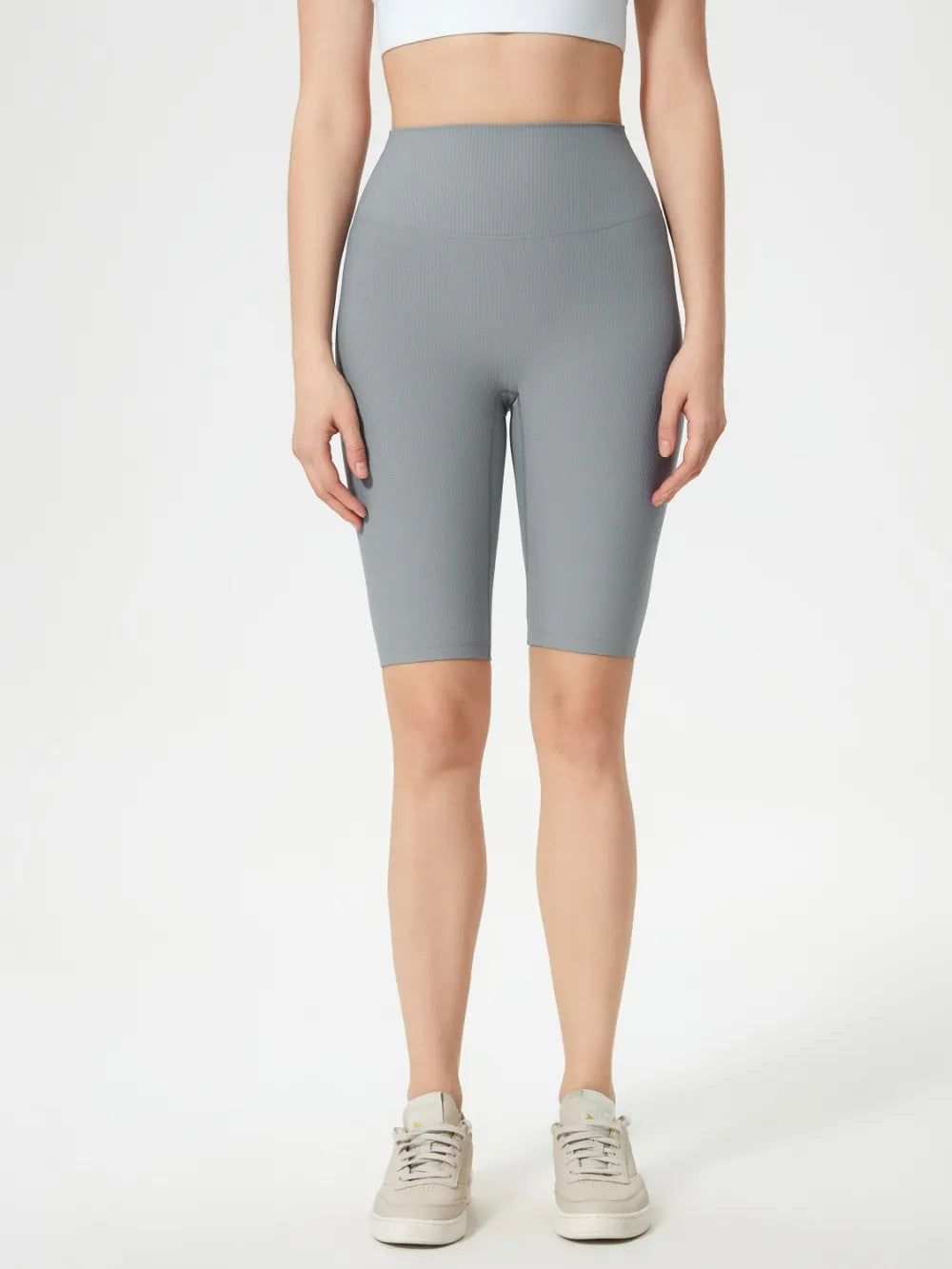 High waist stretch active shorts back view