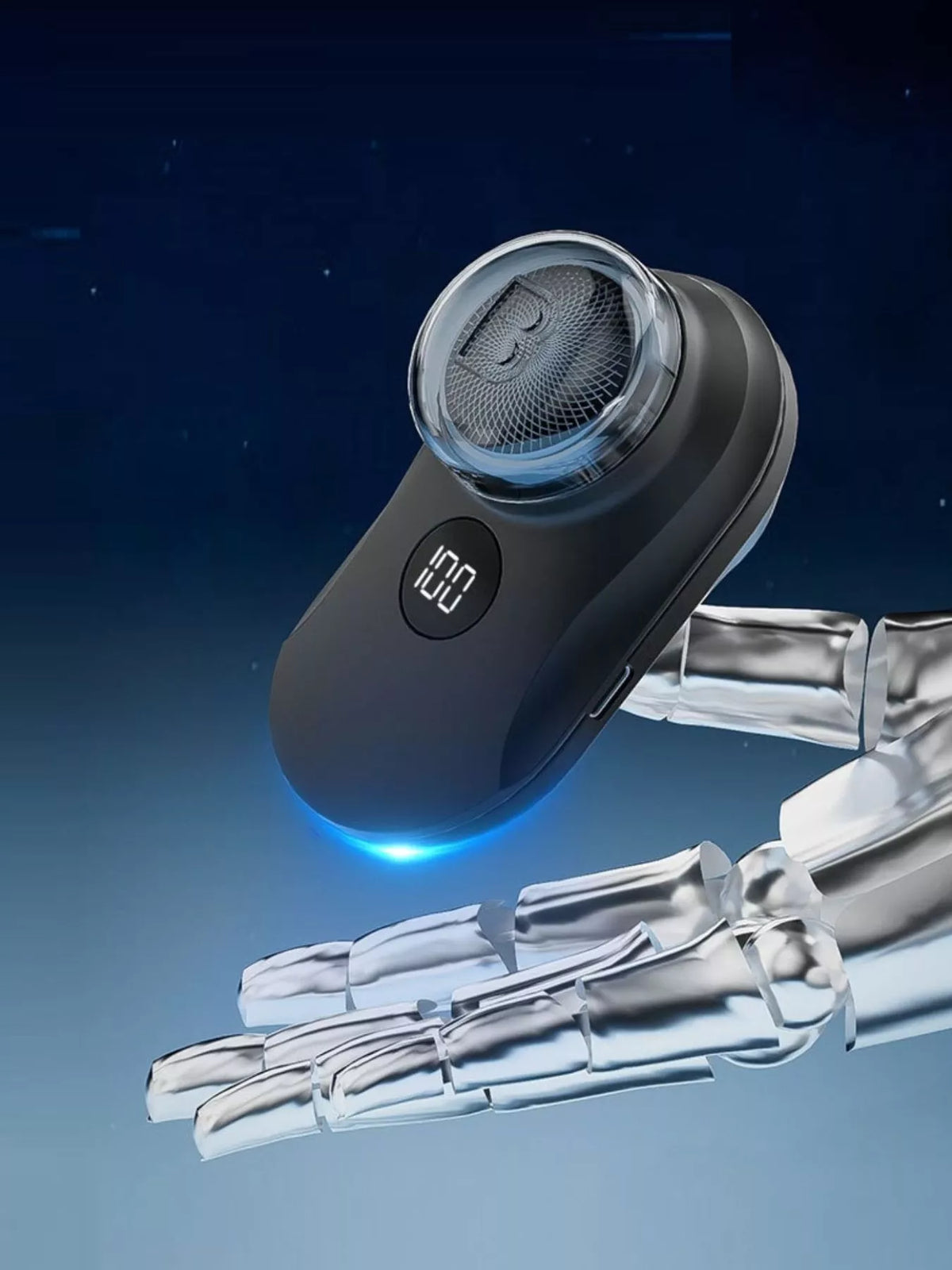Compact shaver held in hand