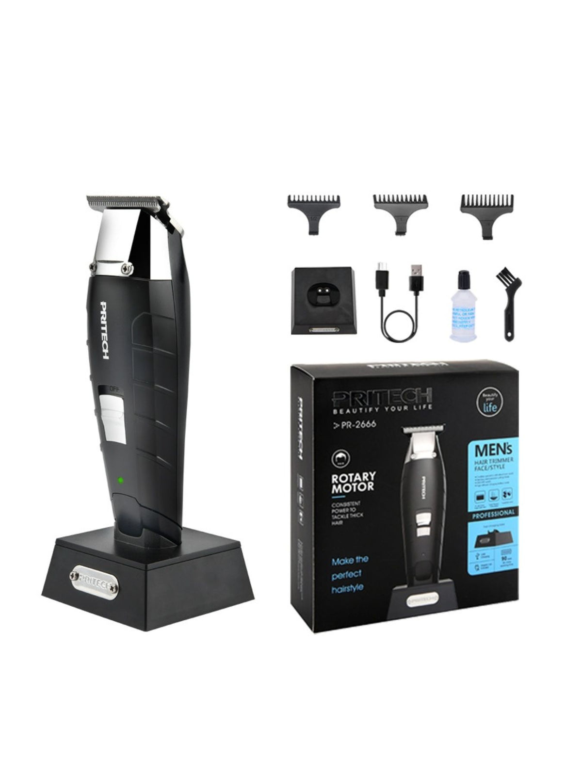 Hair clipper with charging cable