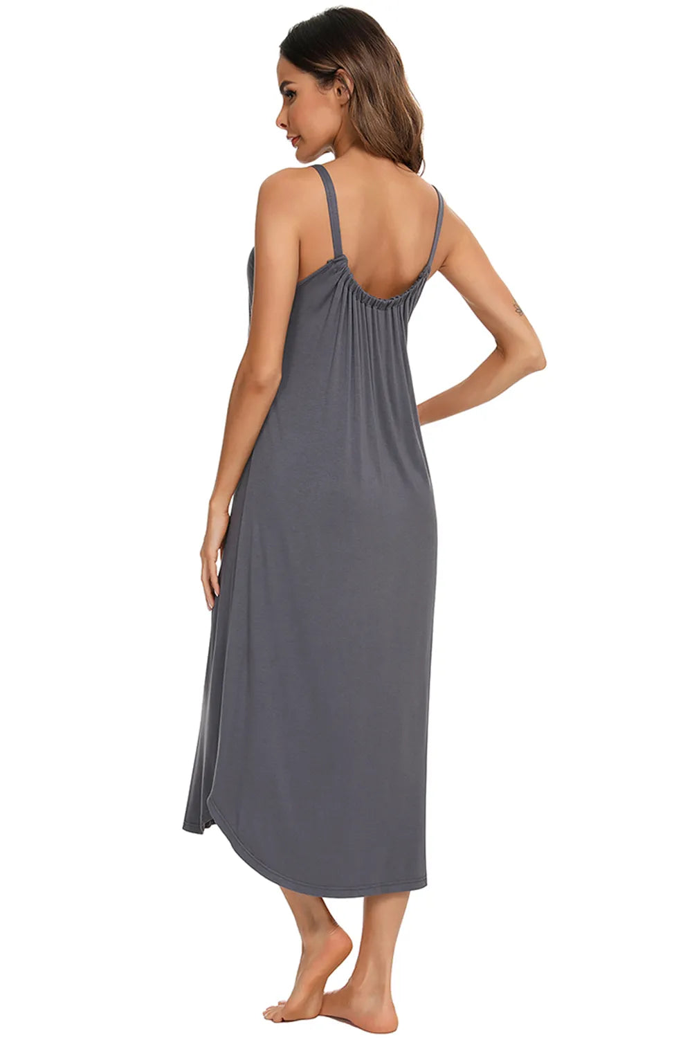 V-Neck Midi Lounge Dress - Fashorio