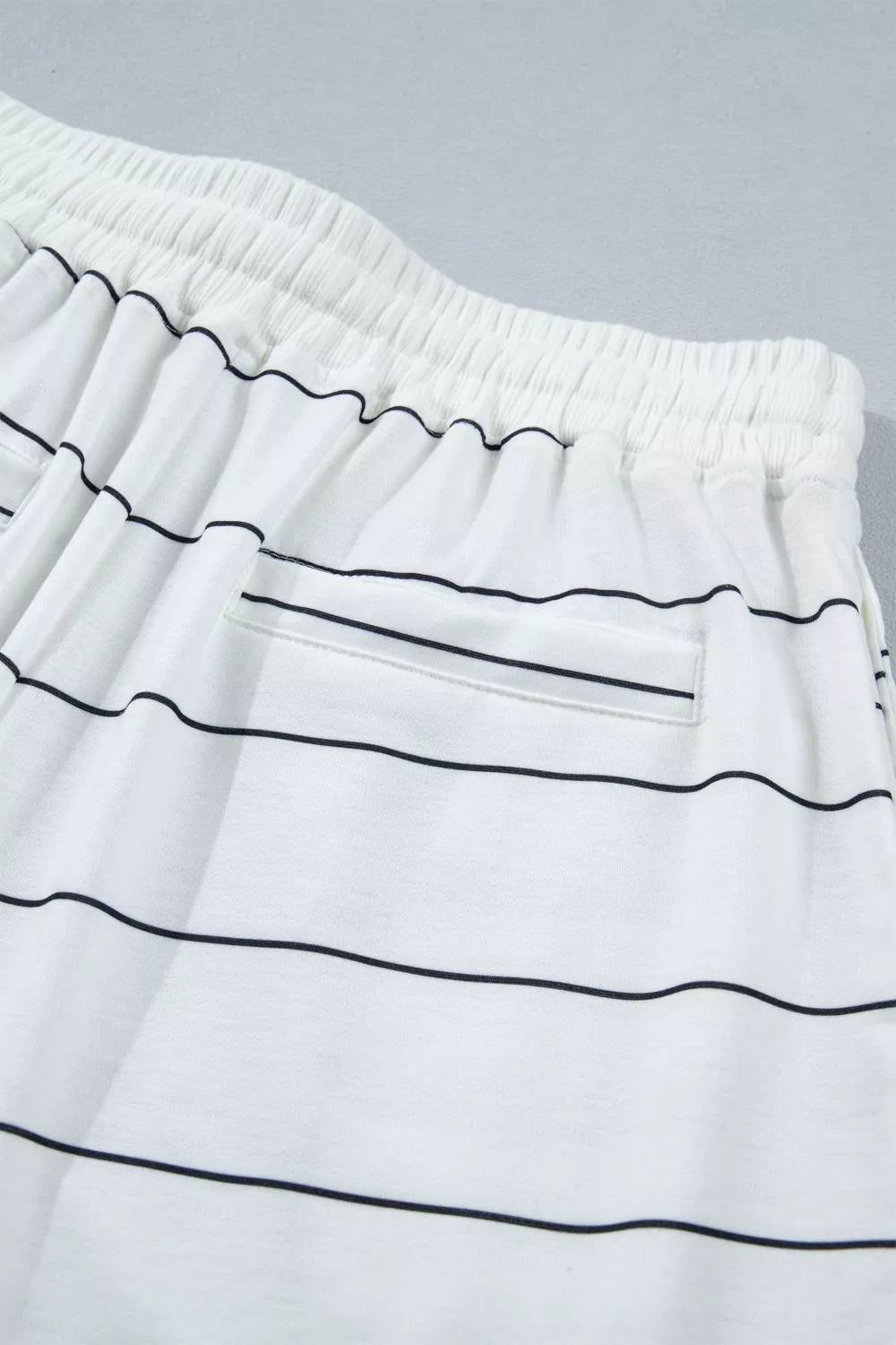 Striped two piece tee and shorts complete look