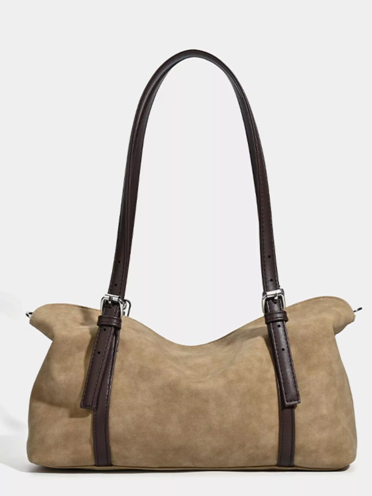 Suede shoulder bag angle view