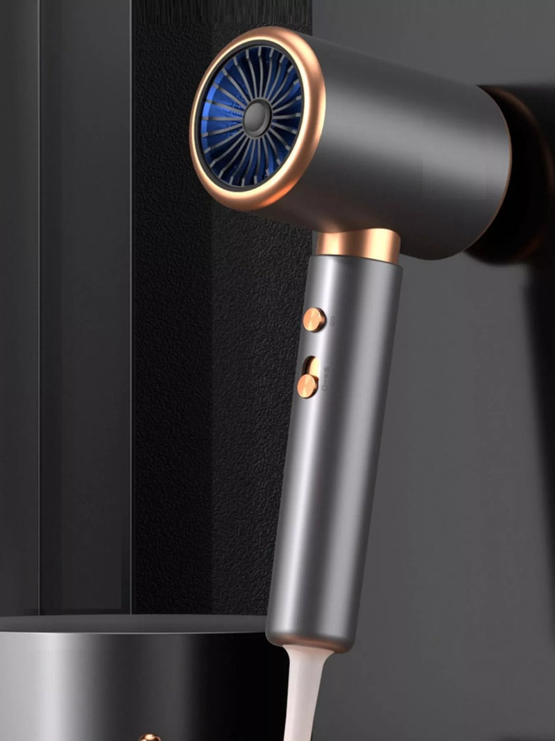 Dark gray constant temperature hair dryer