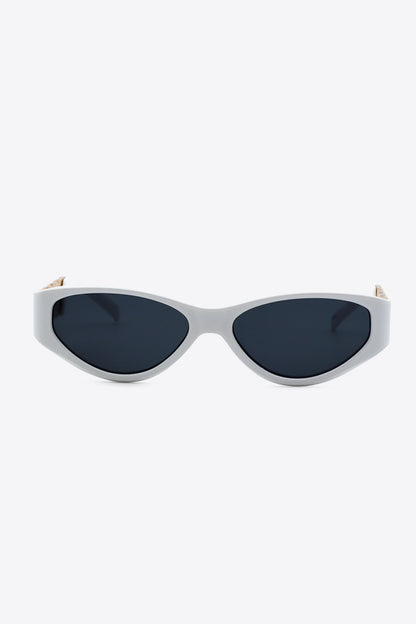 Chain Detail Temple Cat Eye Sunglasses - Fashorio
