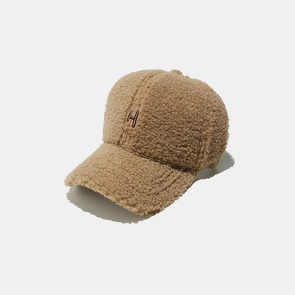 Sherpa Letter H Embroidered Cap Camel One Size - Fashorio