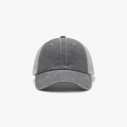 Breathable Mesh Adjustable Baseball Cap Gray One Size - Fashorio