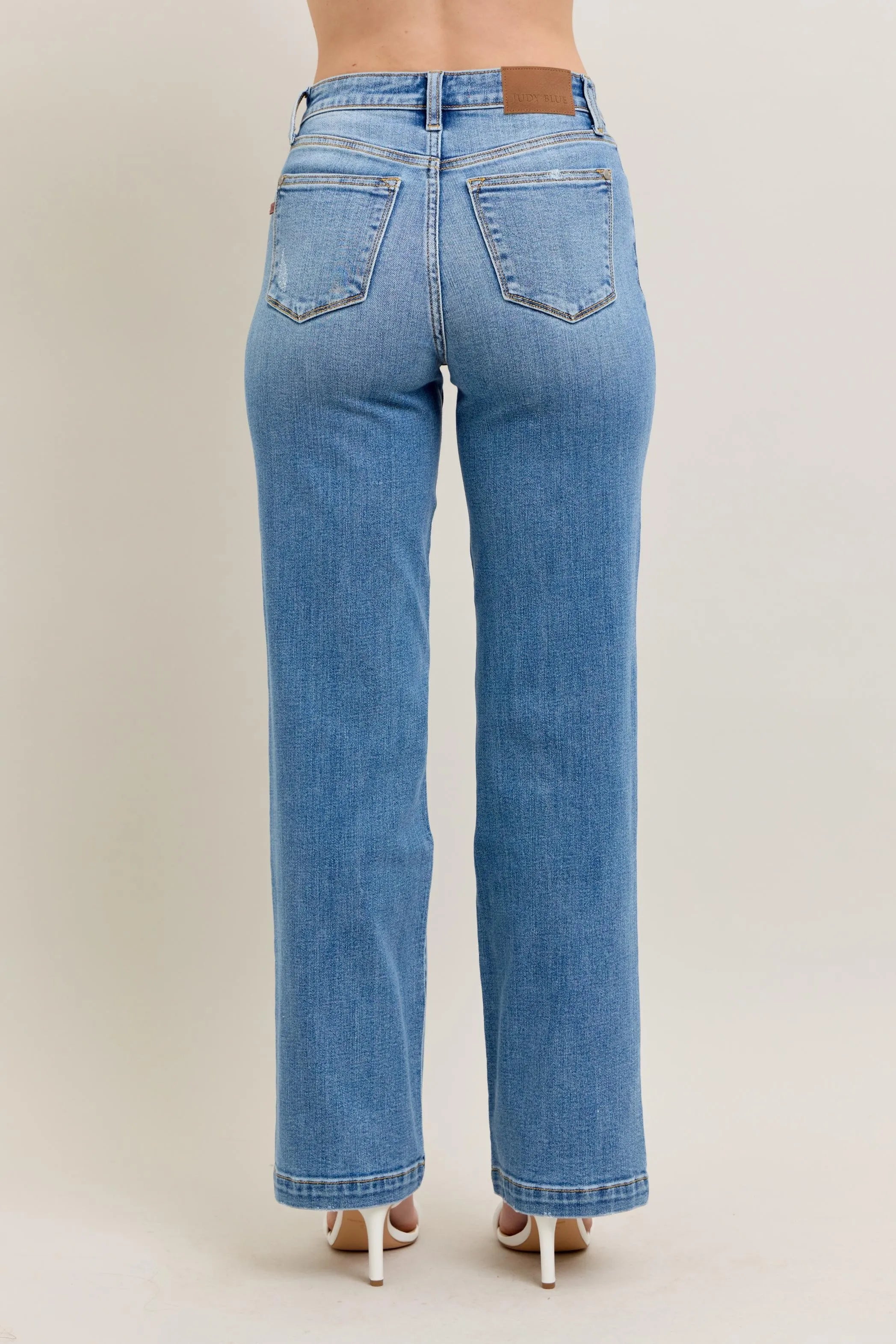 Judy Blue Full Size High Waist Straight Jeans Plus Size - Fashorio