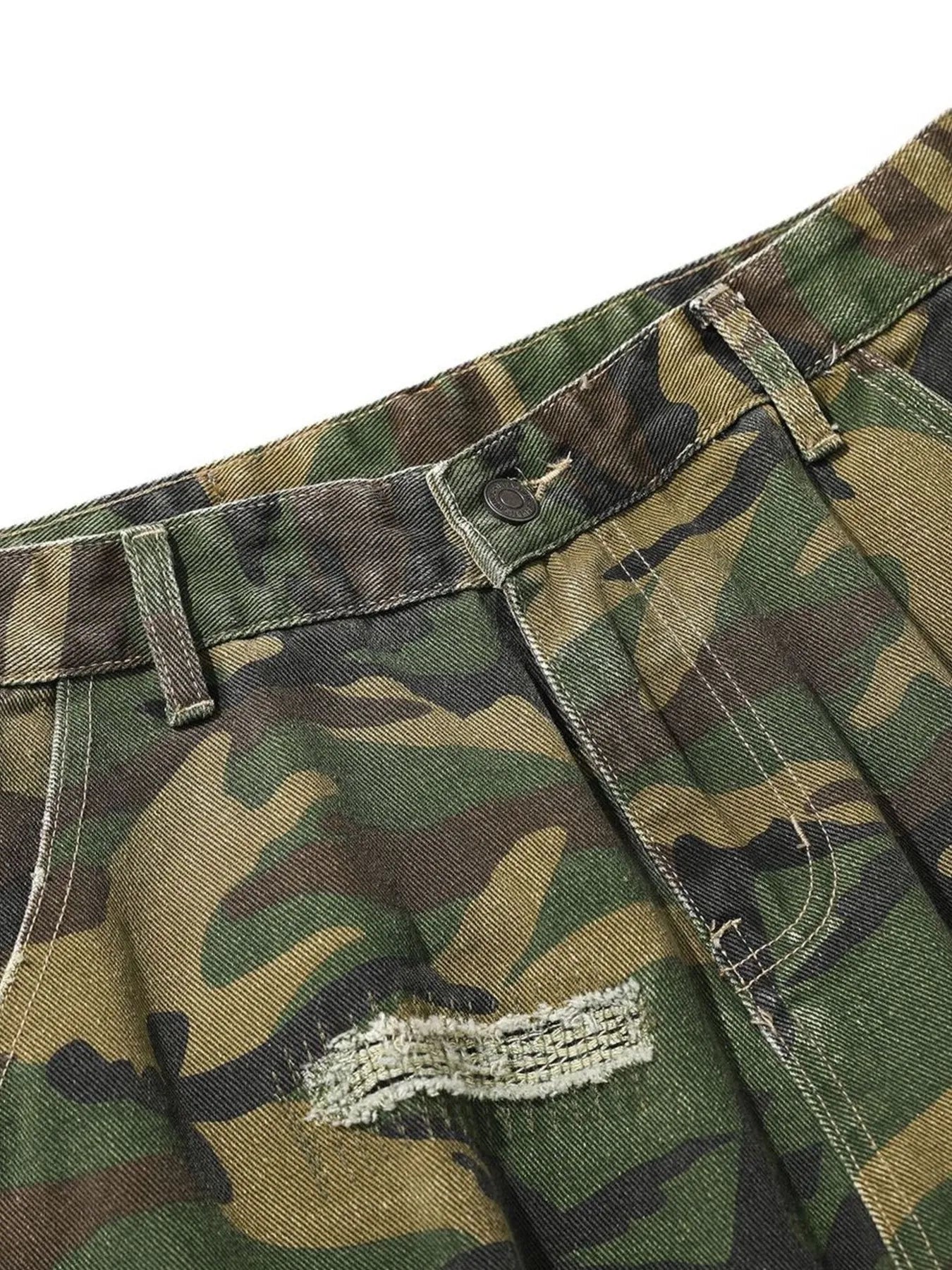 Men's Distressed Camouflage Cargo Shorts - Fashorio