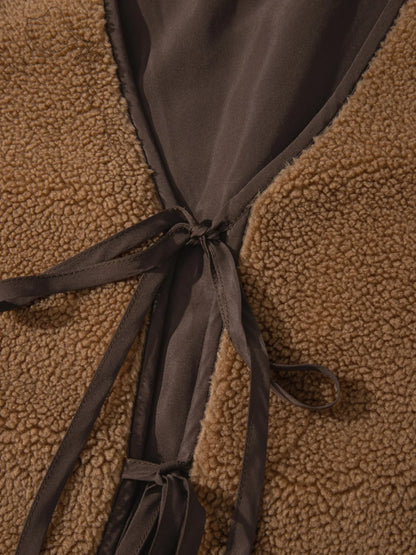Double Tied Front Vest Coat - Fashorio