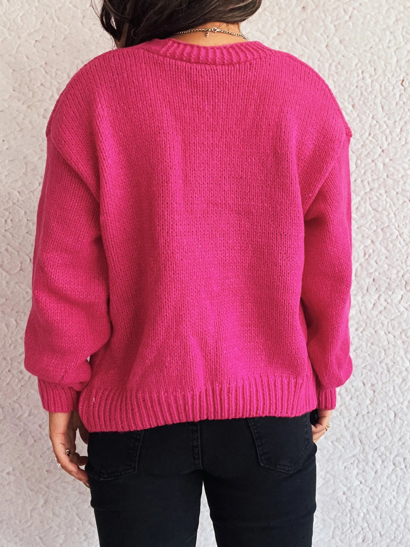 Flower Open Front Long Sleeve Cardigan - Fashorio