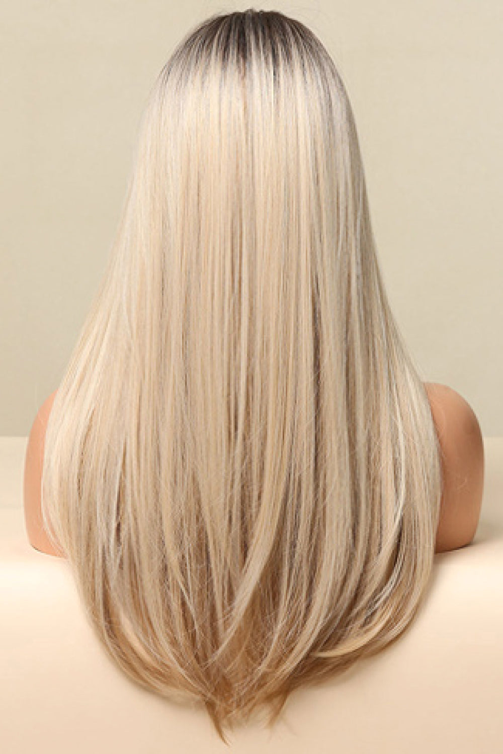 Machine made wig on mannequin