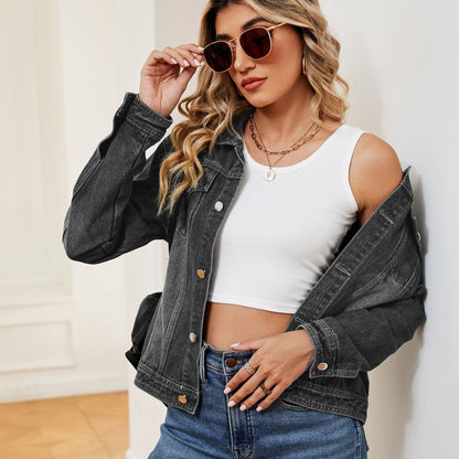 Washed Denim Jacket - Fashorio
