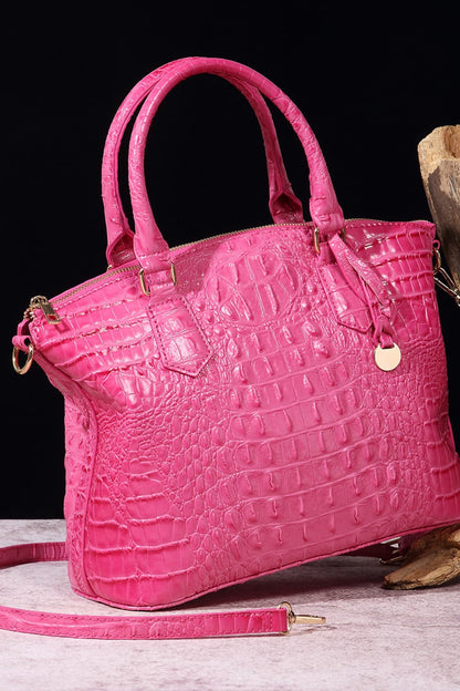 PU Leather Handbag Fuchsia Pink One Size - Fashorio